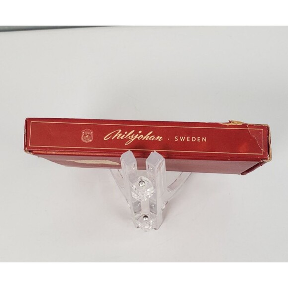 Vintage Nils Johan of Sweden Tidbit Tongs Silverplated Sugar Tongs Hinged w/Box - Picture 4 of 16